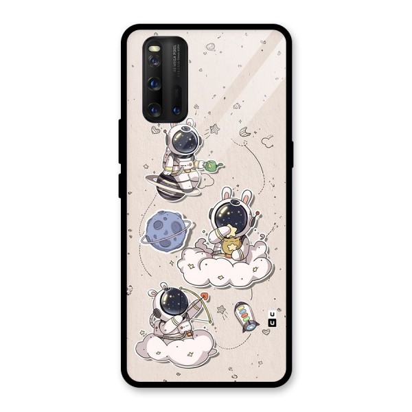 Lovely Astronaut Playing Glass Back Case for Vivo iQOO 3