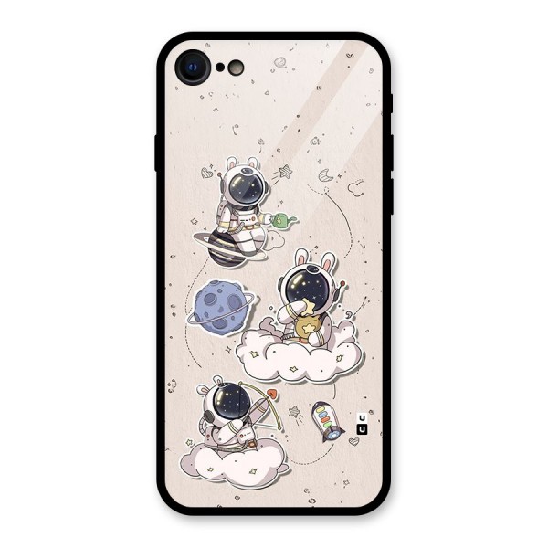 Lovely Astronaut Playing Glass Back Case for iPhone SE 2020