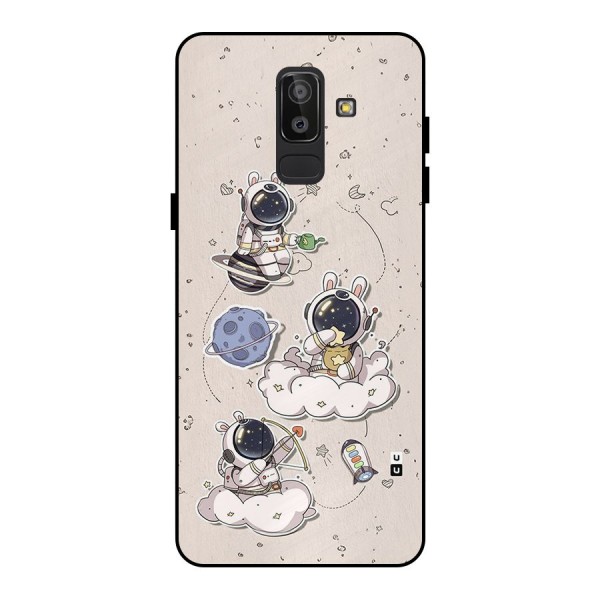 Lovely Astronaut Playing Metal Back Case for Galaxy J8