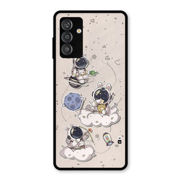 Lovely Astronaut Playing Metal Back Case for Galaxy M14 5G