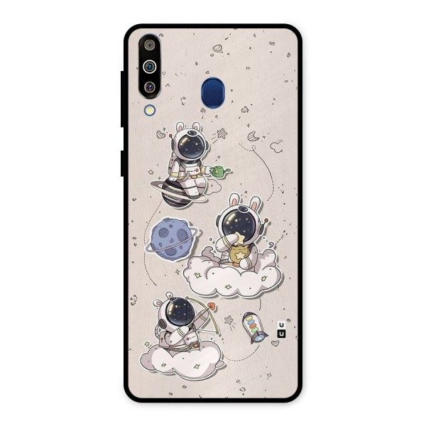 Lovely Astronaut Playing Metal Back Case for Galaxy M30