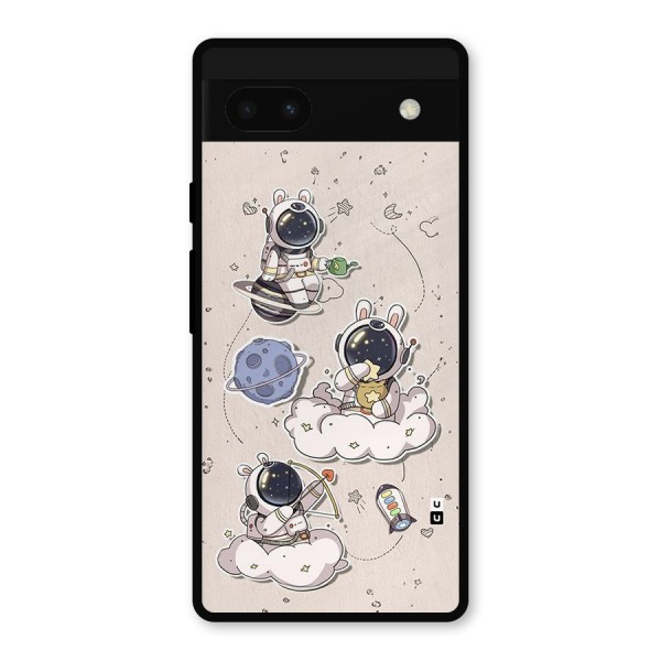 Lovely Astronaut Playing Metal Back Case for Google Pixel 6a