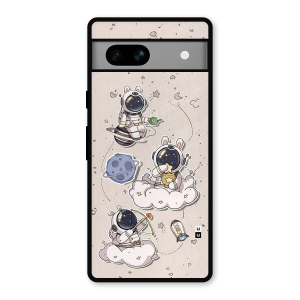 Lovely Astronaut Playing Metal Back Case for Google Pixel 7a