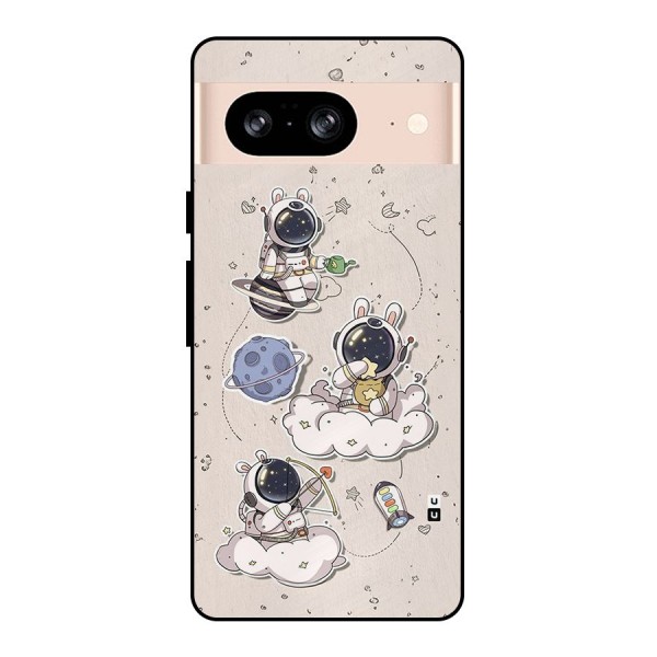 Lovely Astronaut Playing Metal Back Case for Google Pixel 8