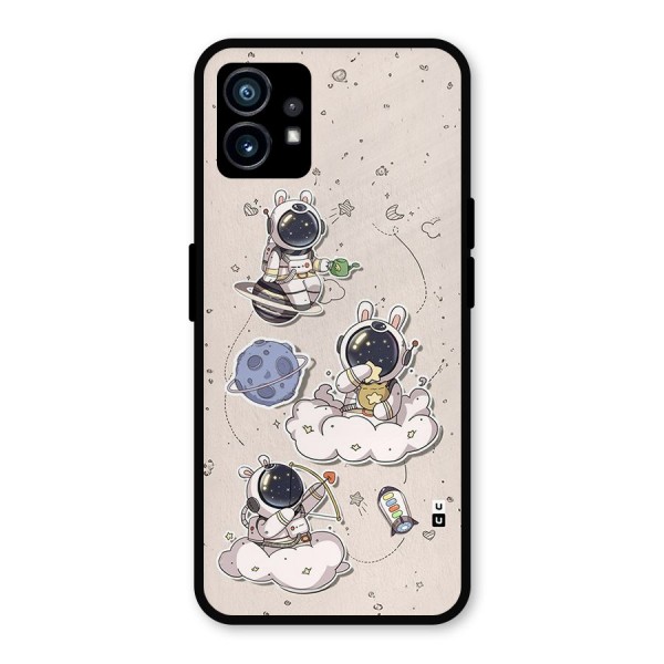 Lovely Astronaut Playing Metal Back Case for Nothing Phone 1