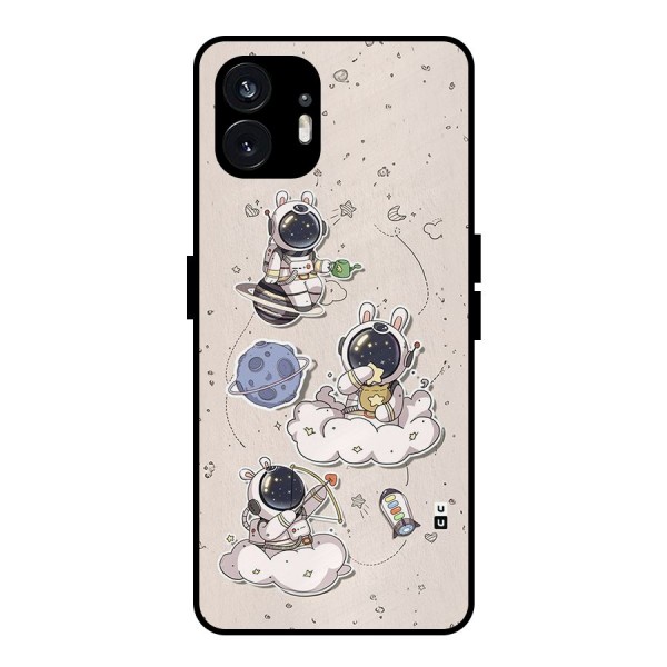 Lovely Astronaut Playing Metal Back Case for Nothing Phone 2