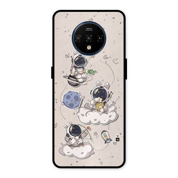 Lovely Astronaut Playing Metal Back Case for OnePlus 7T