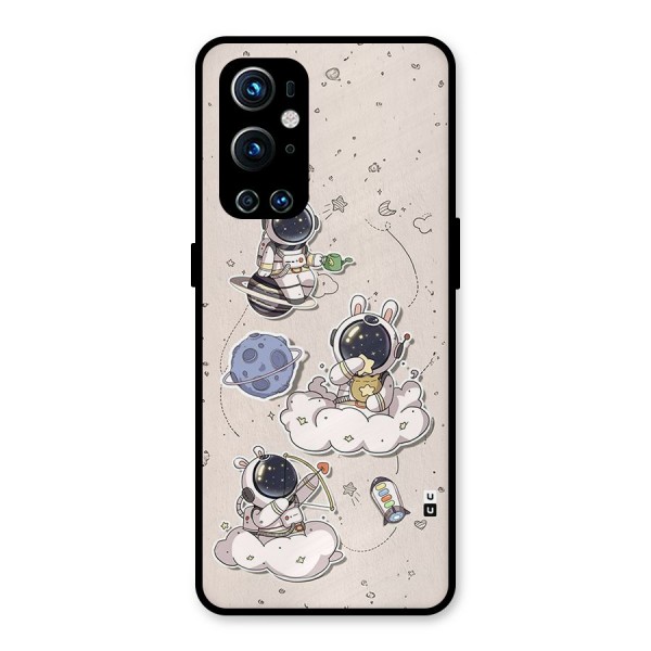 Lovely Astronaut Playing Metal Back Case for OnePlus 9 Pro