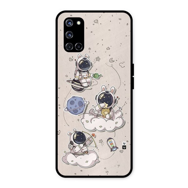 Lovely Astronaut Playing Metal Back Case for Oppo A52