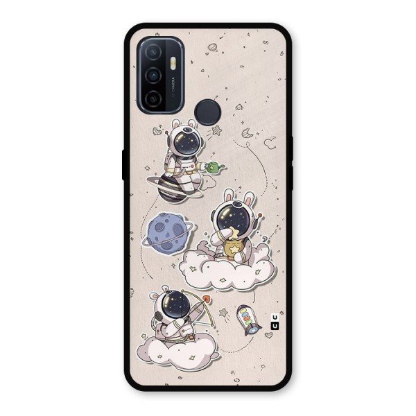Lovely Astronaut Playing Metal Back Case for Oppo A53