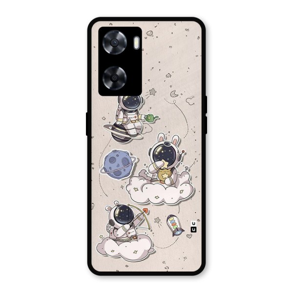 Lovely Astronaut Playing Metal Back Case for Oppo A77