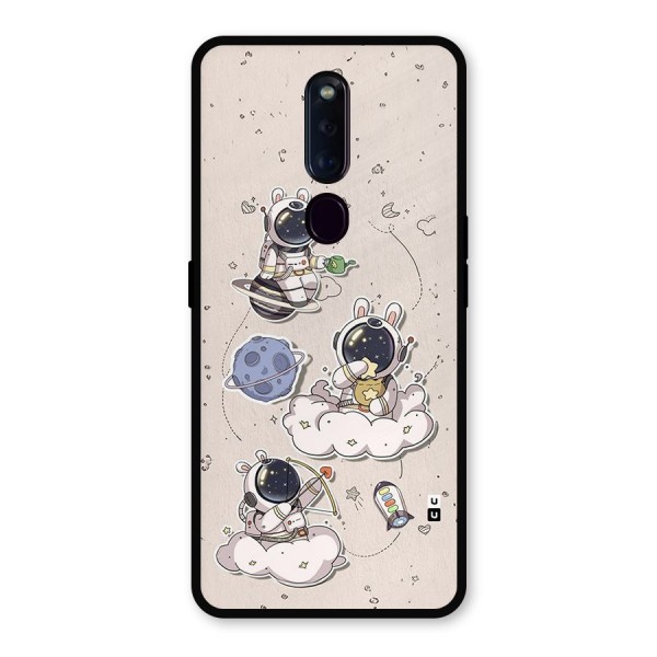 Lovely Astronaut Playing Metal Back Case for Oppo F11 Pro