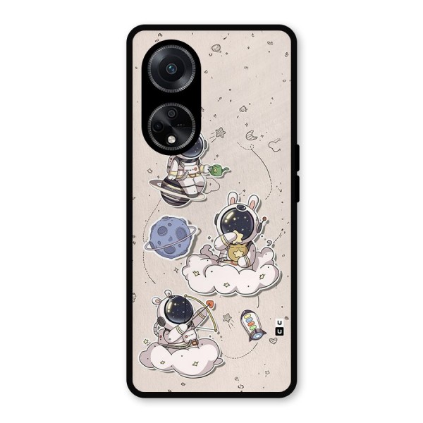 Lovely Astronaut Playing Metal Back Case for Oppo F23