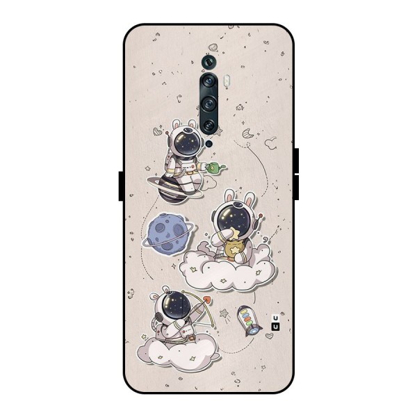 Lovely Astronaut Playing Metal Back Case for Oppo Reno2 F