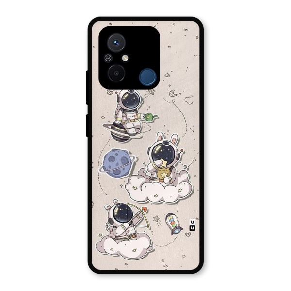 Lovely Astronaut Playing Metal Back Case for Poco C55