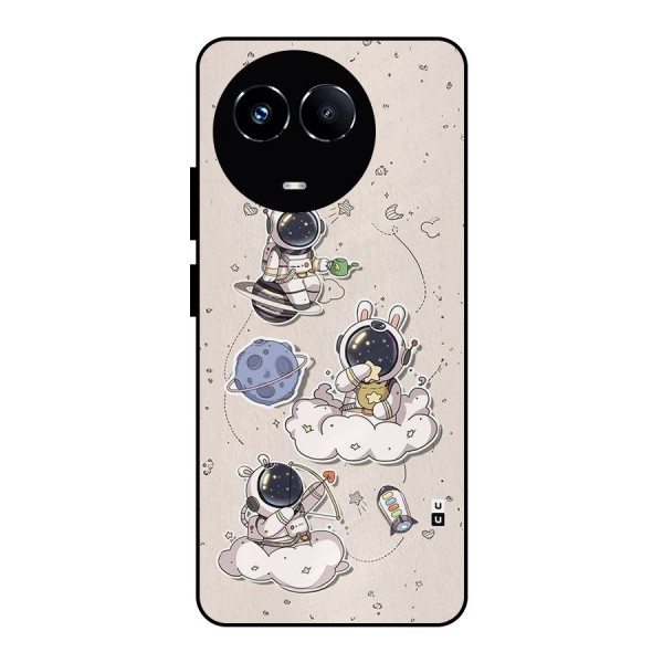 Lovely Astronaut Playing Metal Back Case for Realme 11 5G