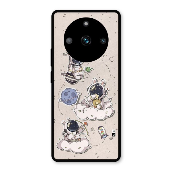 Lovely Astronaut Playing Metal Back Case for Realme 11 Pro