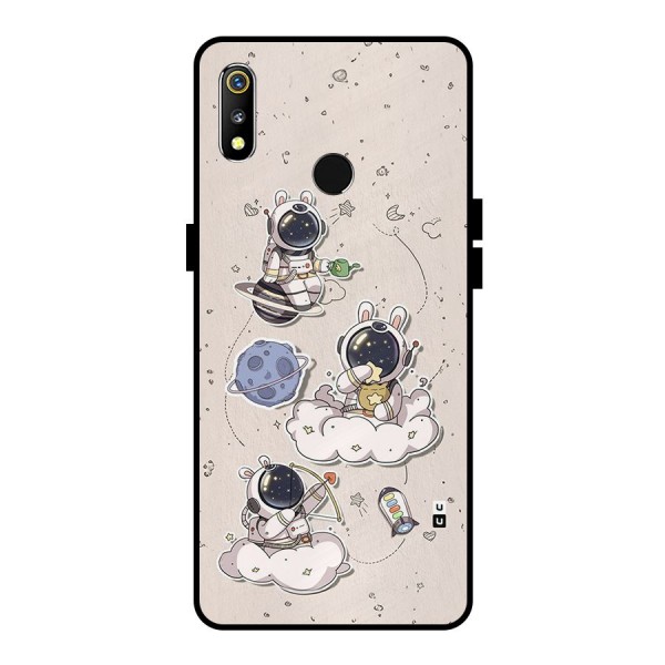 Lovely Astronaut Playing Metal Back Case for Realme 3