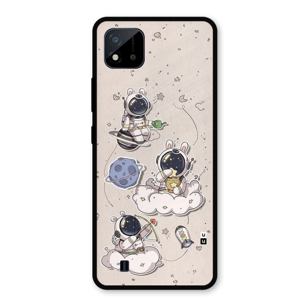 Lovely Astronaut Playing Metal Back Case for Realme C11 2021