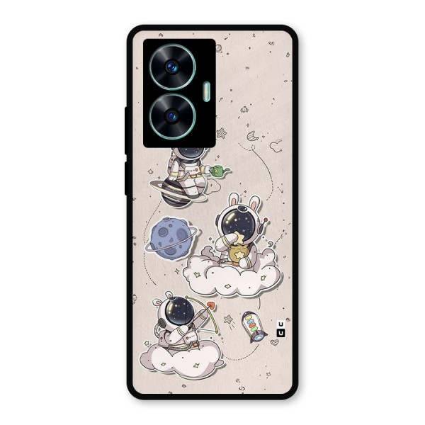 Lovely Astronaut Playing Metal Back Case for Realme Narzo N55