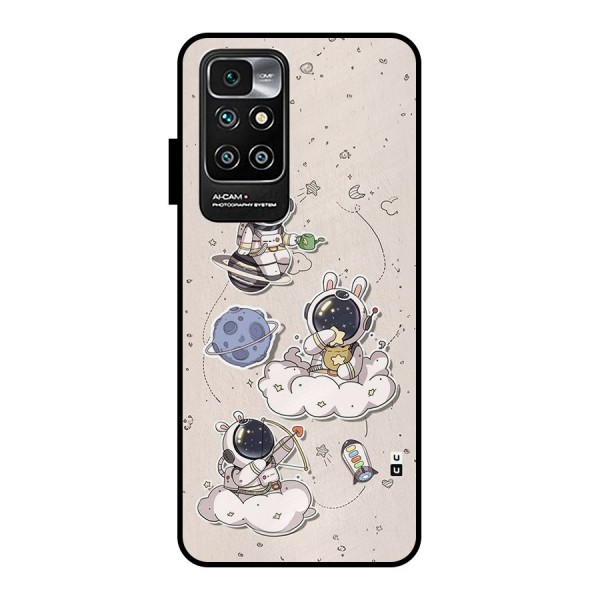 Lovely Astronaut Playing Metal Back Case for Redmi 10 Prime