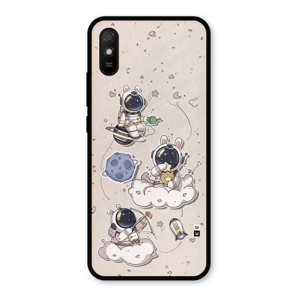 Lovely Astronaut Playing Metal Back Case for Redmi 9i