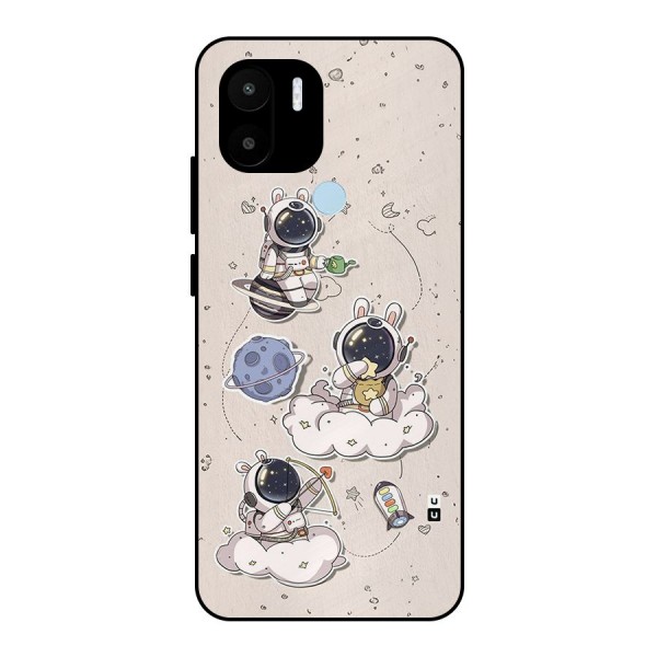 Lovely Astronaut Playing Metal Back Case for Redmi A1 Plus
