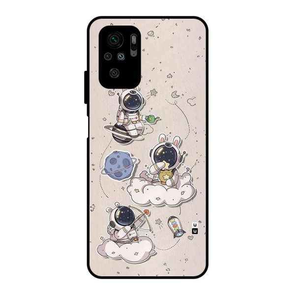 Lovely Astronaut Playing Metal Back Case for Redmi Note 10