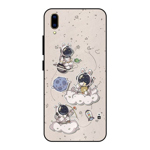 Lovely Astronaut Playing Metal Back Case for Vivo V11 Pro