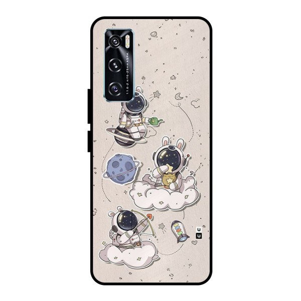 Lovely Astronaut Playing Metal Back Case for Vivo V20 SE