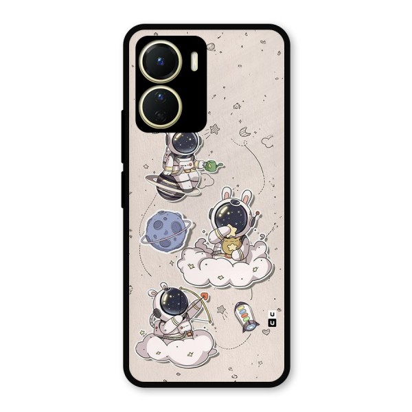 Lovely Astronaut Playing Metal Back Case for Vivo Y16