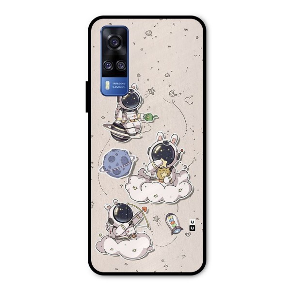 Lovely Astronaut Playing Metal Back Case for Vivo Y31