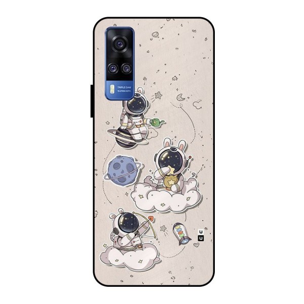 Lovely Astronaut Playing Metal Back Case for Vivo Y51