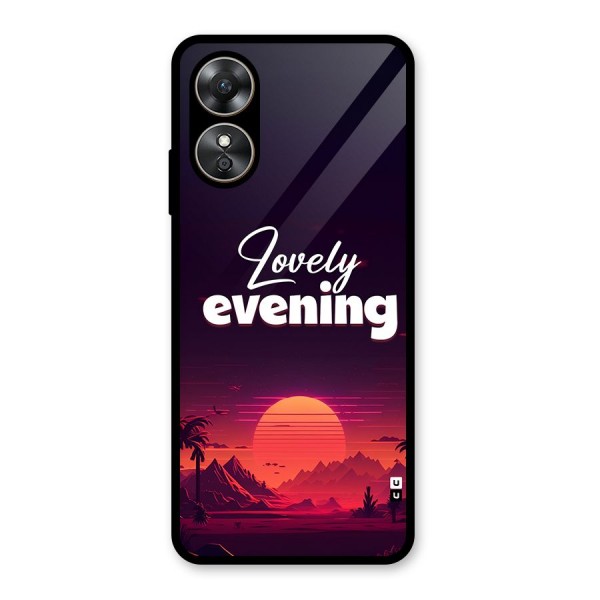 Lovely Evening Glass Back Case for Oppo A17