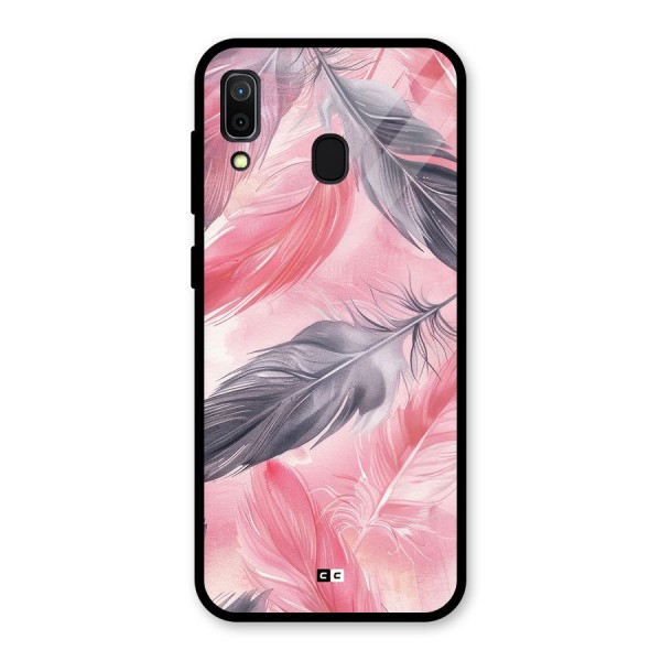 Lovely Feather Glass Back Case for Galaxy A30