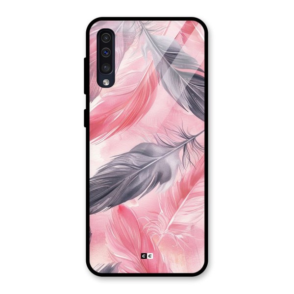 Lovely Feather Glass Back Case for Galaxy A50s