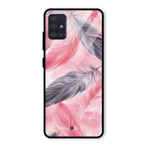 Lovely Feather Glass Back Case for Galaxy A51