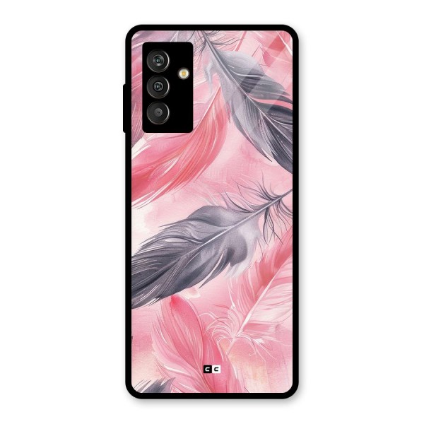 Lovely Feather Glass Back Case for Galaxy M13