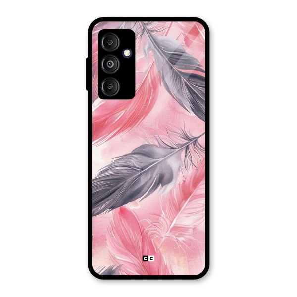 Lovely Feather Glass Back Case for Galaxy M14 5G