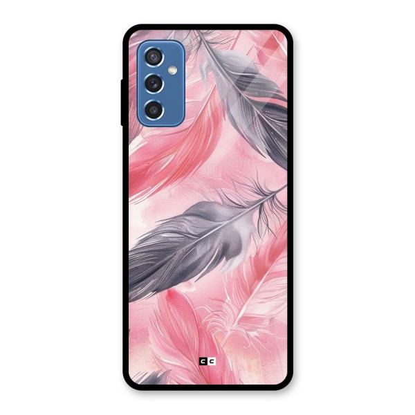 Lovely Feather Glass Back Case for Galaxy M52 5G