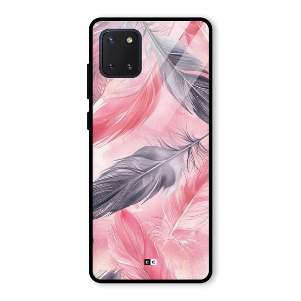 Lovely Feather Glass Back Case for Galaxy Note 10 Lite