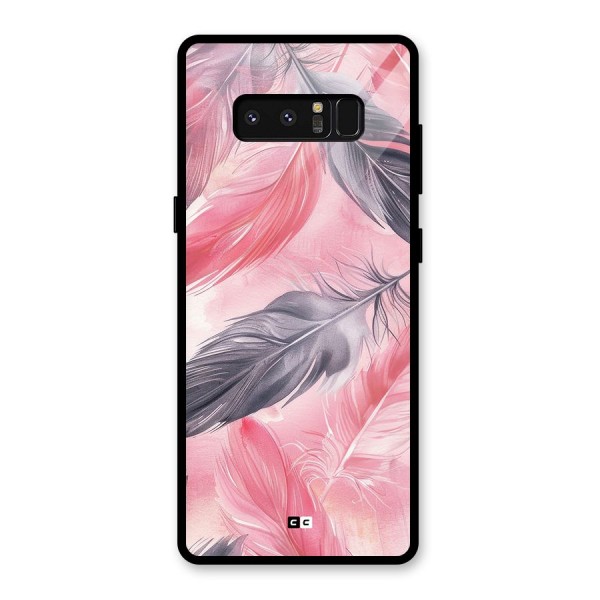 Lovely Feather Glass Back Case for Galaxy Note 8