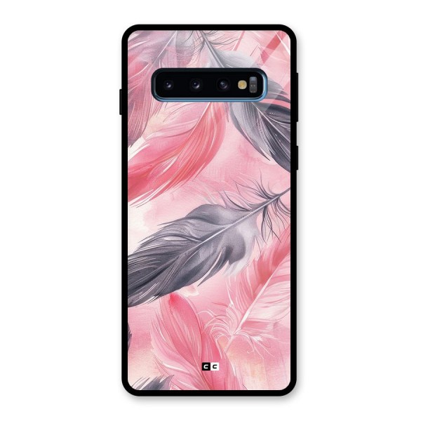 Lovely Feather Glass Back Case for Galaxy S10