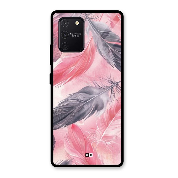 Lovely Feather Glass Back Case for Galaxy S10 Lite