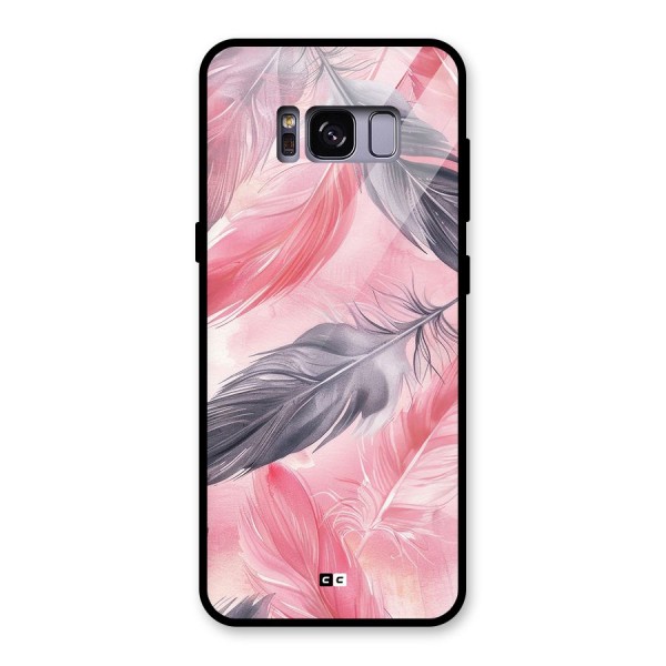 Lovely Feather Glass Back Case for Galaxy S8