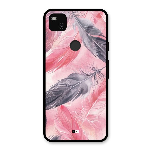 Lovely Feather Glass Back Case for Google Pixel 4a