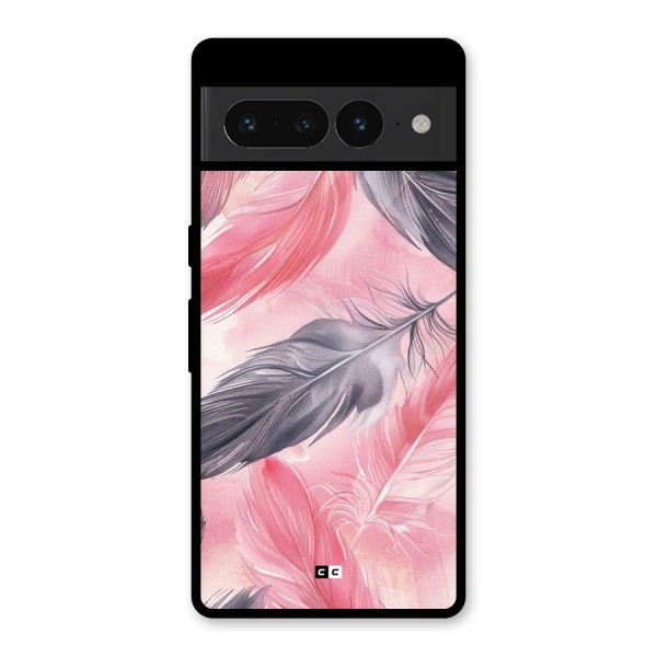 Lovely Feather Glass Back Case for Google Pixel 7 Pro