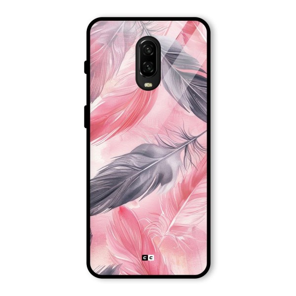 Lovely Feather Glass Back Case for OnePlus 6T