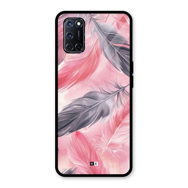 Lovely Feather Glass Back Case for Oppo A52