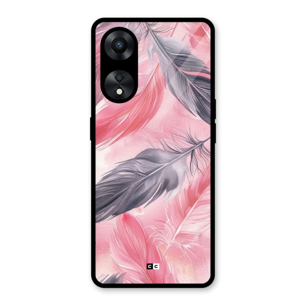 Lovely Feather Glass Back Case for Oppo A78